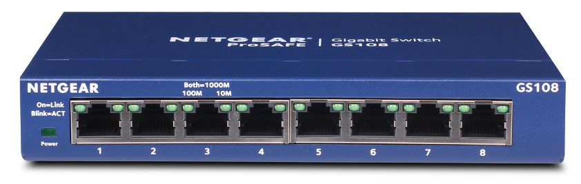 Šakotuvas SWITCH NETGEAR GS108GE aprašymas - Prekės nuotrauka