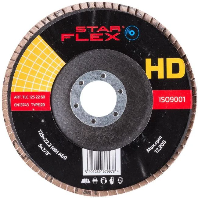 PSG Tarcza listkowa keramikinė Star Flex T29 SG INOX 125-22 gran 60 TLC1252260 aprašymas - Prekės nuotrauka