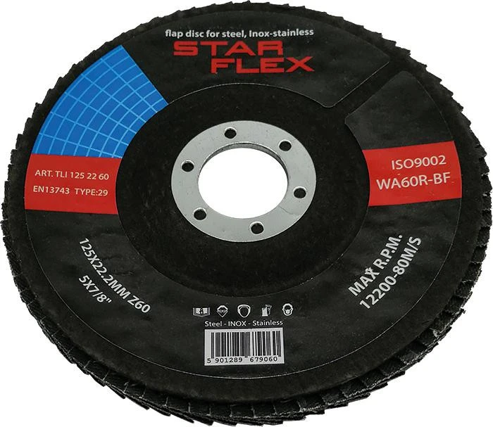 PSG Tarcza lakštas Star Flex T29 125-22 gran 60 INOX TLI1252260 aprašymas - Prekės nuotrauka