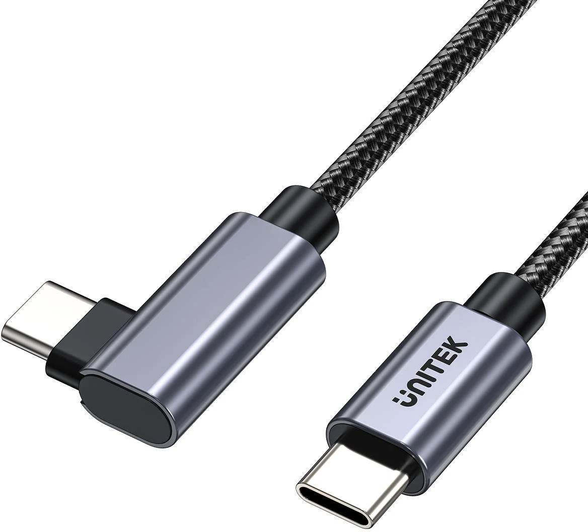 Unitek USB-C laidas, 90° kampu, PD100W, 5m aprašymas - Prekės nuotrauka