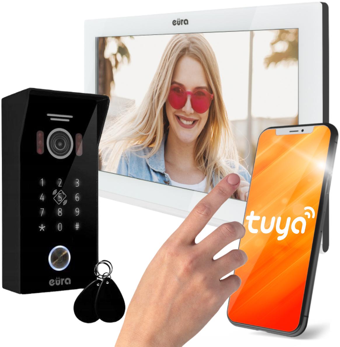 EURA VDP-99C5 VIDEO TELEFONAS baltas, WiFi, RFID, TUYA aprašymas - Prekės nuotrauka