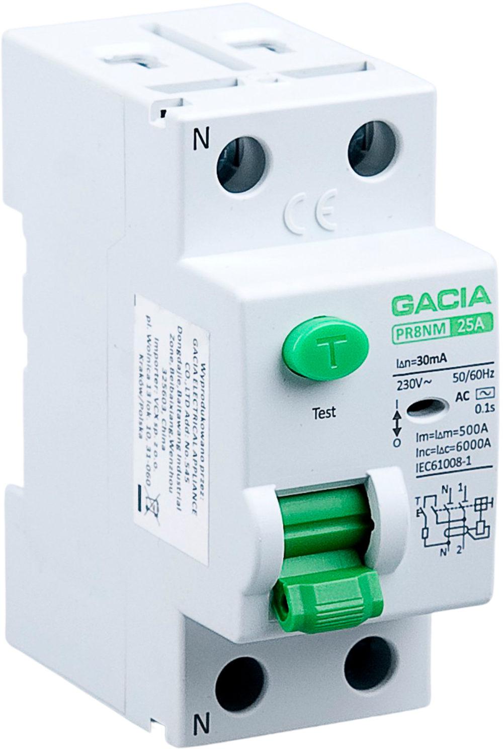 Differential circuit breaker 6ka 2p 25a 30ma