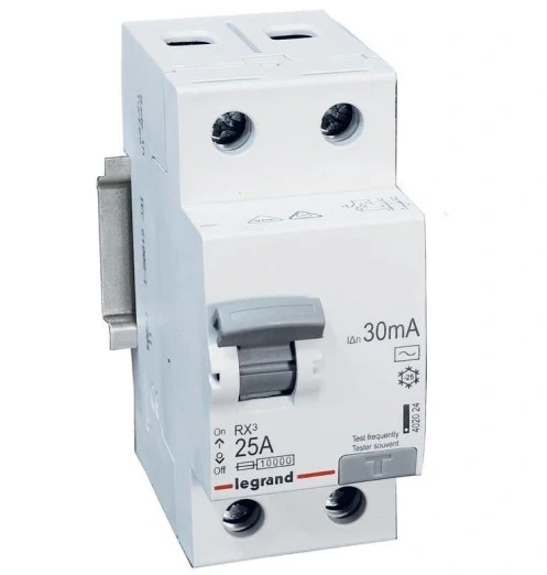 Legrand Srovės nuotėkio rėlė, 2 P, AC, 25 A, 30 mA, RX3 aprašymas - Prekės nuotrauka