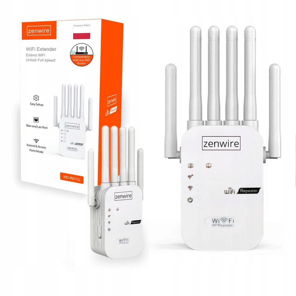 Maršrutizatorius Access Point Zenwire Mocny Stiprintuvas Sygnału Zasięgu Sieci Wifi 5G Repeater Zewnętrzny Extender WD-R611U 300 Mb/s aprašymas - Prekės nuotrauka
