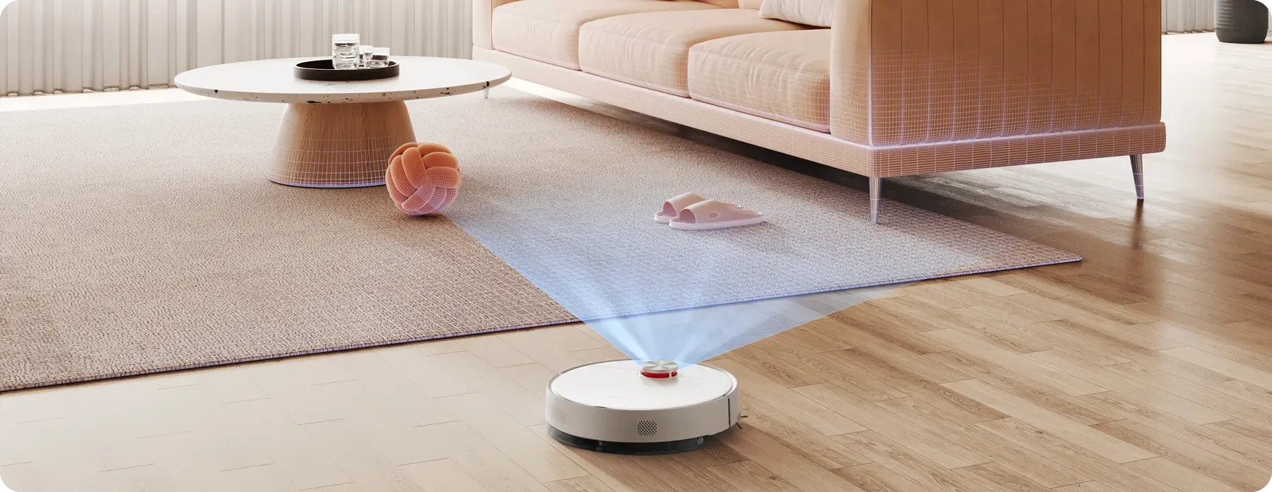 Dulkių siurblys - robotas Xiaomi S40 EU, baltos spalvos aprašymas - Prekės nuotrauka