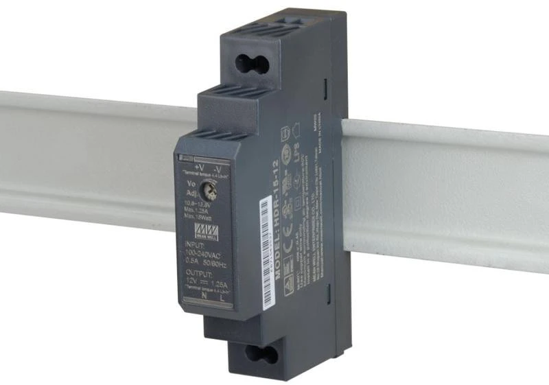 ĮKROVIKLIS IMPULSOWY NA SZYNĘ DIN MEAN WELL HDR-15-12 12V/15W/1.25A aprašymas - Prekės nuotrauka