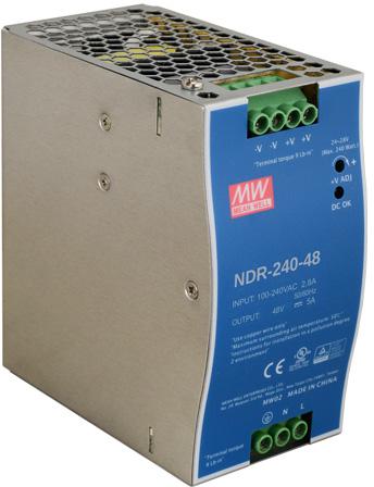 Impulsinis maitinimo šaltinis DIN bėgeliui „Mean Well“ NDR-240-48 48V/240W/5A aprašymas - Prekės nuotrauka Impulsinis maitinimo šaltinis DIN bėgeliui „Mean Well“ NDR-240-48 48V/240W/5A aprašymas - Prekės nuotrauka