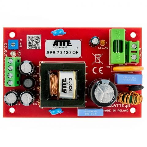 SMPS 12V 6A 72W ATTE APS-70-120-OF maitinimo šaltinis aprašymas - Prekės nuotrauka