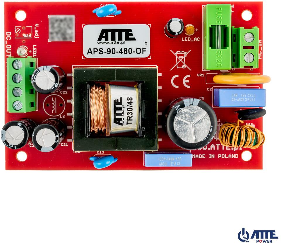 Maitinimo šaltinis sieciowy SMPS 48V 2A 90W ATTE APS-90-480-OF aprašymas - Prekės nuotrauka