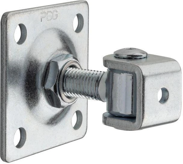 PSG 61.018.01 vyris su plokštele 80x80x3mm - M16 sriegis (reguliuojamas, cinkuota kilpa) aprašymas - Prekės nuotrauka