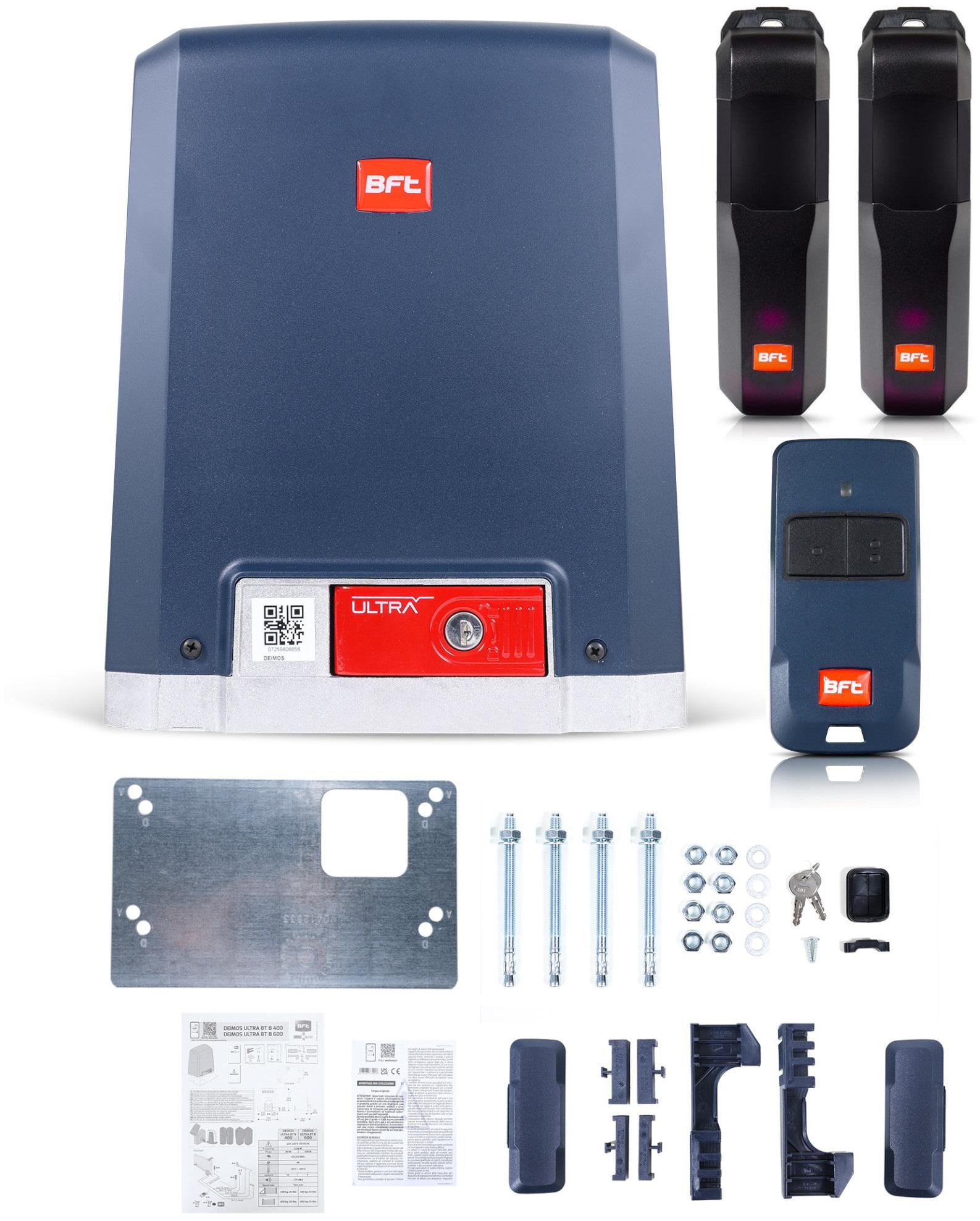 Rinkinys BFT DEIMOS ULTRA BT B400 EE KIT do 400kg bram przesuwnych aprašymas - Prekės nuotrauka