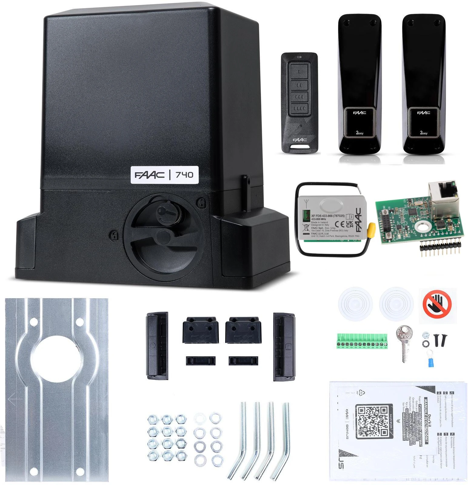 Faac „Delta 2 SMART“ – 740 rinkinys (Wi-Fi+LAN+BLE) 500 kg stumdomiems vartams aprašymas - Prekės nuotrauka