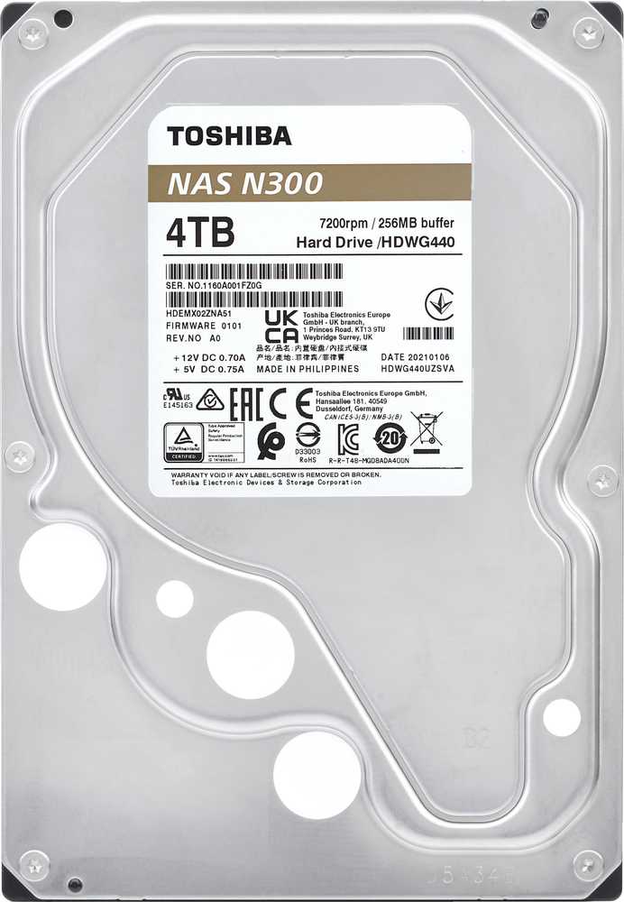 TOSHIBA N300 NAS kietasis diskas 4 TB SATA 3,5 colio 7200 aps./min. 256 MB Mažmeninė prekyba