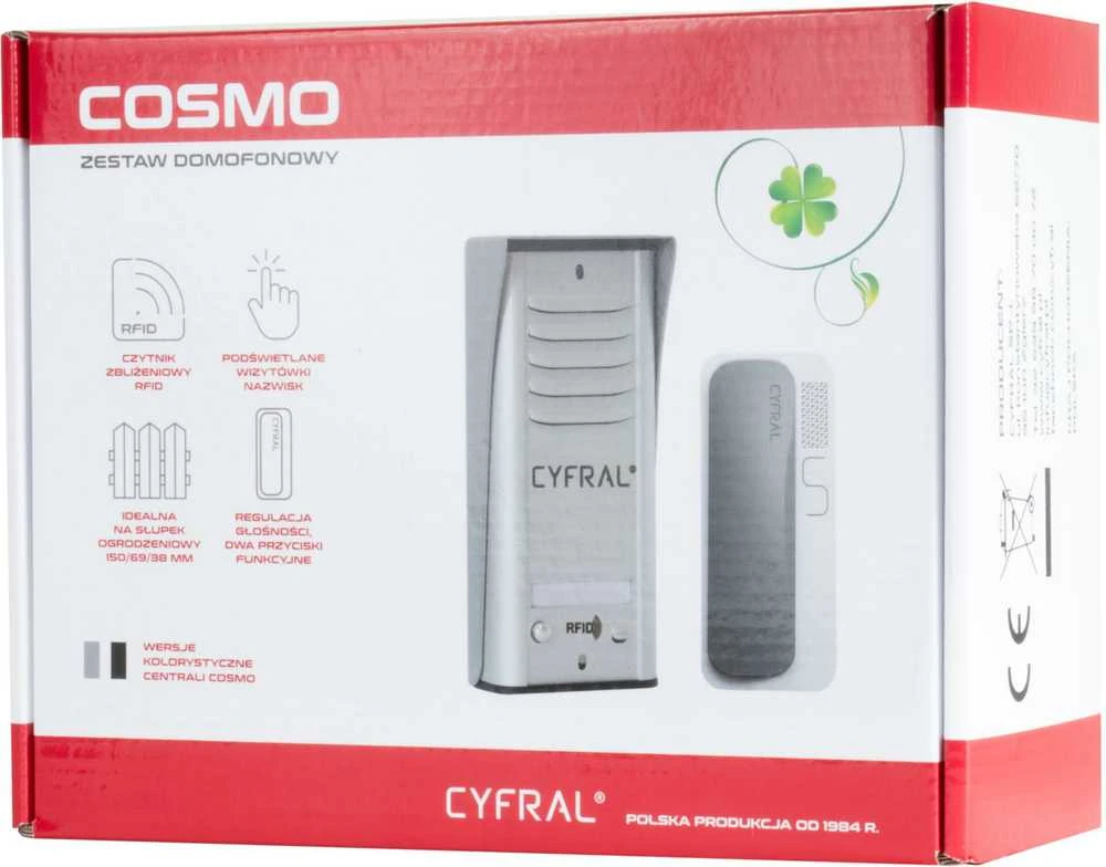 CYFRAL COSMO 1 NUOMININKO DOMOFONAS JUODA KASETĖ / JUODA UNITELEFONAS