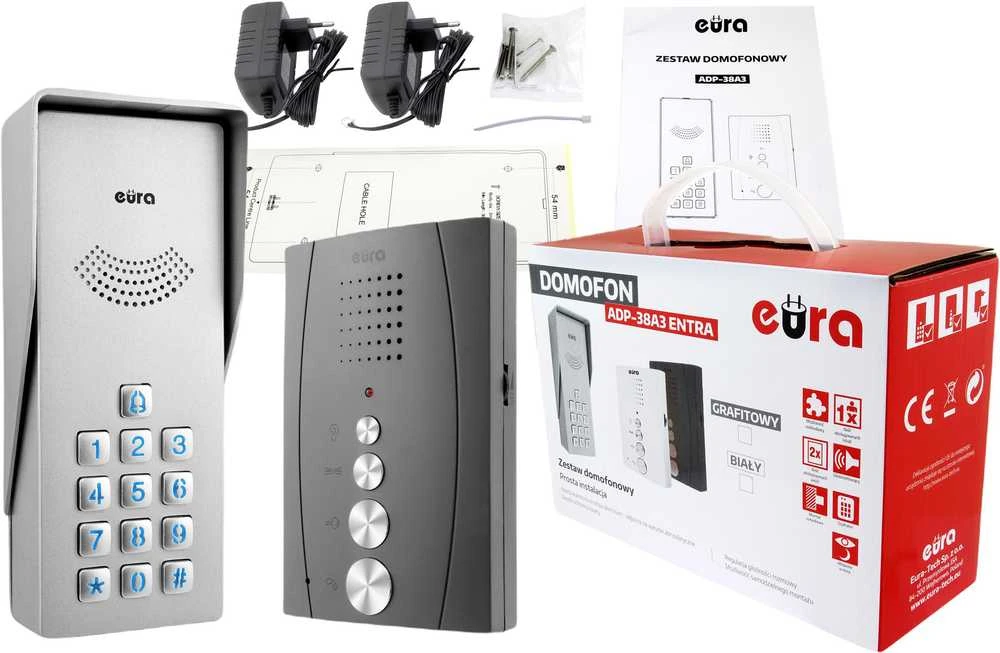 Domofon EURA ADP-38A3 ENTRA grafitas
