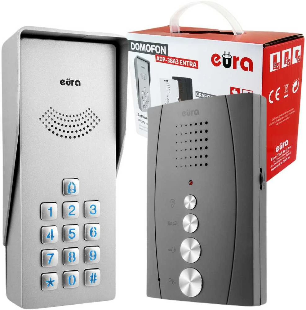Domofon EURA ADP-38A3 ENTRA grafitas