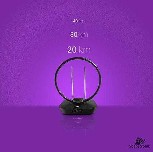 Vidinė DVB-T2 antena „Spacetronik Locus TV“ 45 dB maitinimo šaltinis