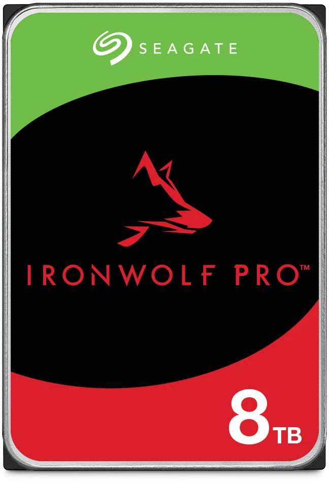 „SEAGATE Ironwolf PRO Enterprise NAS HDD 8TB 7200rpm 6Gb/s SATA 256MB cache 8.9cm 3.5inch 24x7“ skirtas NAS ir RAID Rackmount sistemoms, juodos spalvos