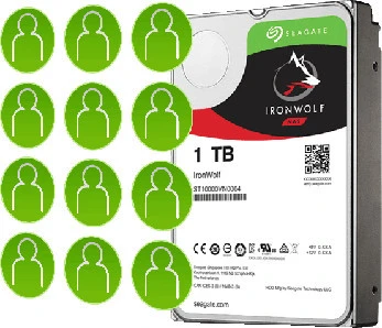SEAGATE NAS HDD 2TB IronWolf 5400rpm 6Gb/s SATA 256MB talpykla 3,5 colio