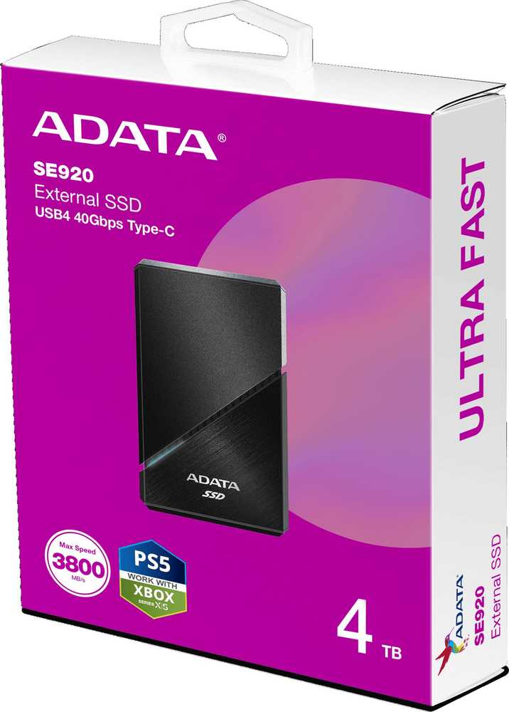 ADATA Išorinis kietasis diskas SSD SE920 4TB Juodas