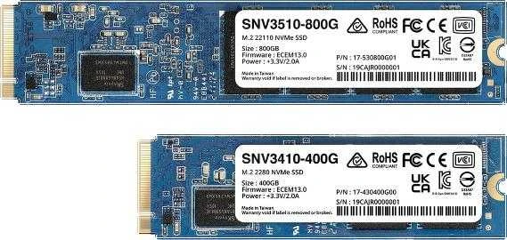 SYNOLOGY SNV3410 400GB M.2 NVMe SSD PCIe 3.0 x4 3000MB/s skaitymas 750MB/s rašymas