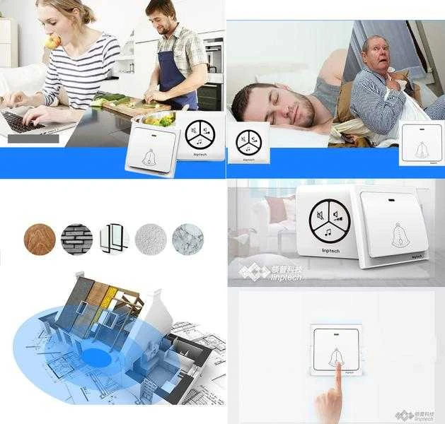 „Linptech“ be baterijų bevielis durų skambutis „Linbell G1“.