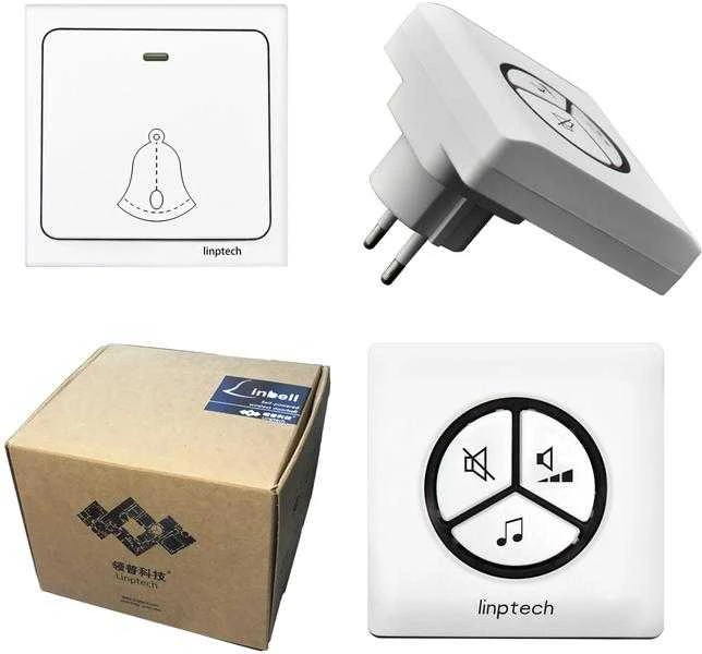 „Linptech“ be baterijų bevielis durų skambutis „Linbell G1“.