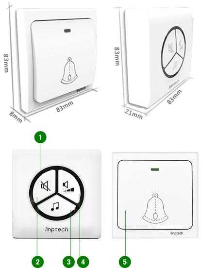 „Linptech“ be baterijų bevielis durų skambutis „Linbell G1“.