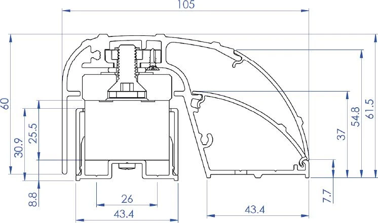 Dymo Elektromagnetyczny profil drzwiowy 400mm 300kg monitorowany CDVI P300EVO