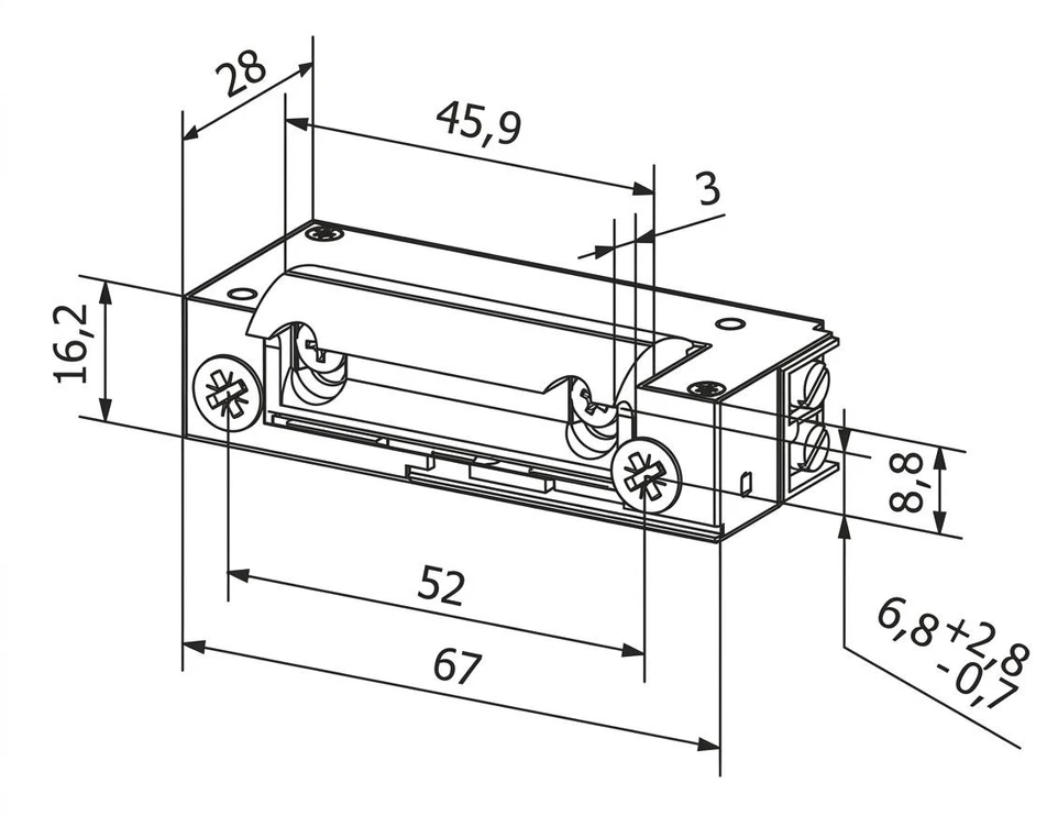 ELEKTROZACZEP WĄSKI SYMETRYCZNY Z PAMIĘCIĄ 12V AC/DC KENIK KG-ES15P