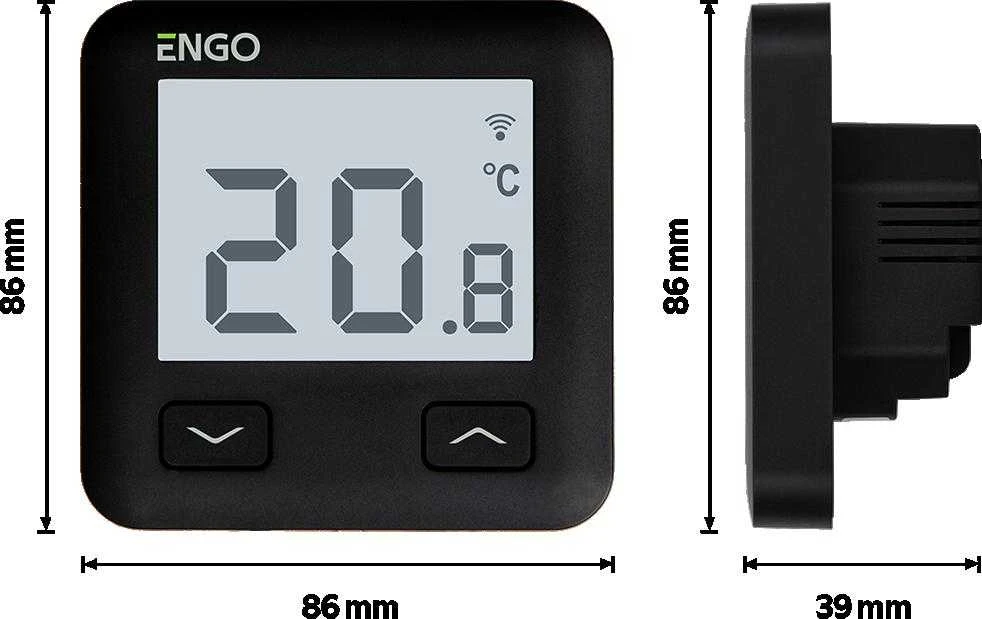 Engo Wi-Fi temperatūras regulators E10-B, 230V, juodas
