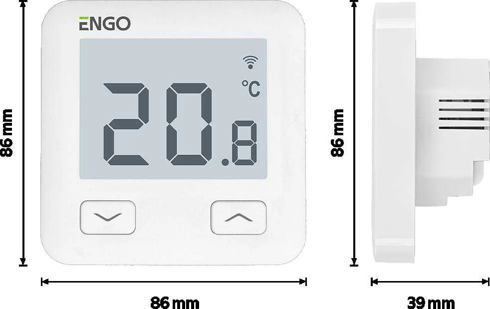 Engo Controls Belaidis temperatūros reguliatorius E10-W, 230 V, baltas