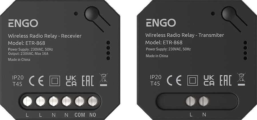 EngoLink belaidis siųstuvas + imtuvas, valdomas radijo bangomis, 868 MHz, 230 V