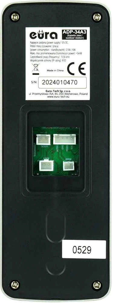EUA EURA ADP-34A3 intercom juodas