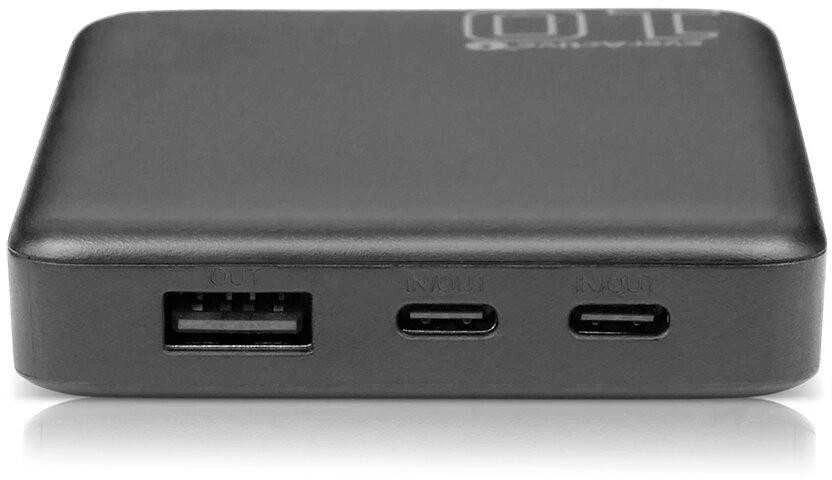 „everactive“ nešiojama įkroviklis 10 000 mAh, 1x USB, 2x USB-C, 20 W, QC4+, LCD ekranas, juodas