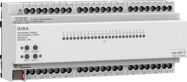 GIRA relė/akliuzo pavara 24x/12x 16 A standartinis KNX ONE 503000