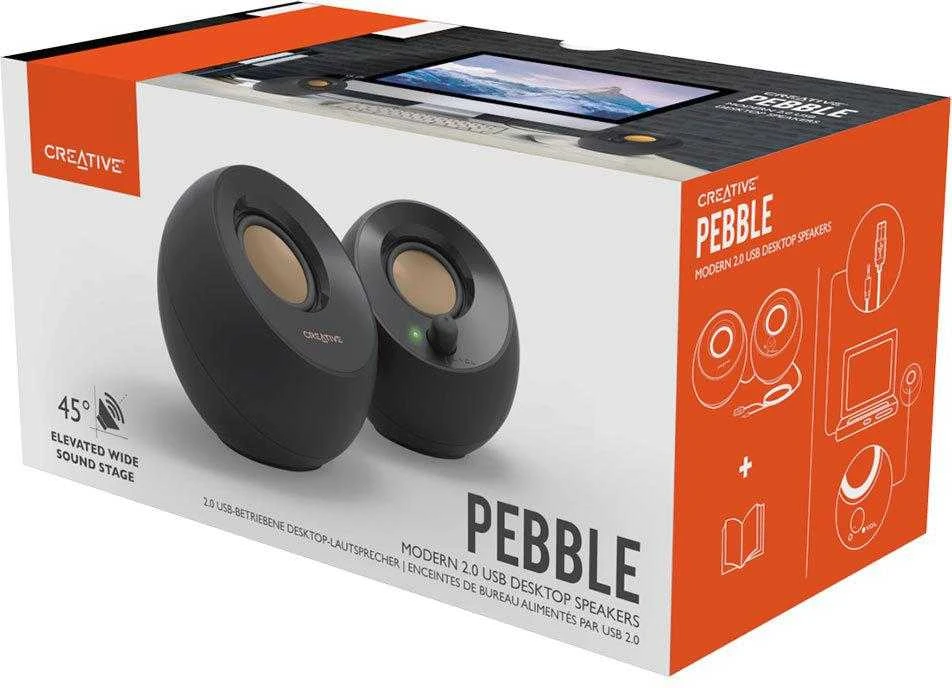 Kompiuterio kolonėlės Speaker Set computer Creative Pebble 2.0 51MF1680AA000 (2.0, juodos spalvos)