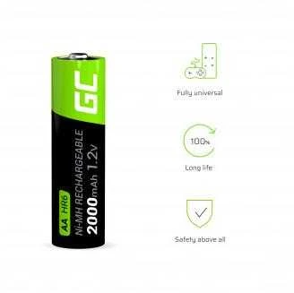 Green Cell AA 2000mAh Ni-MH baterija su savybių grafika