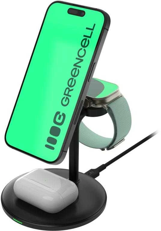 Green Cell Žalias Cell MagScape Stand 3w1 MagSafe juoda