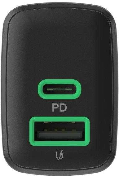 Green Cell Žalias Cell Greencell PowerSource Duo30 įkroviklis USB/USB-C juodas maitinimo adapteris 30W maitinimo tiekimas