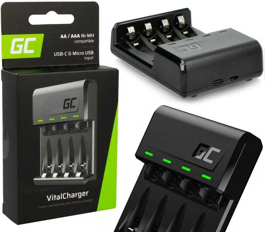 Green Cell Žalias Cell GREENCELL GRADGC01 VitalCharger, skirtas AA R6 ir AAA R03 Ni-MH
