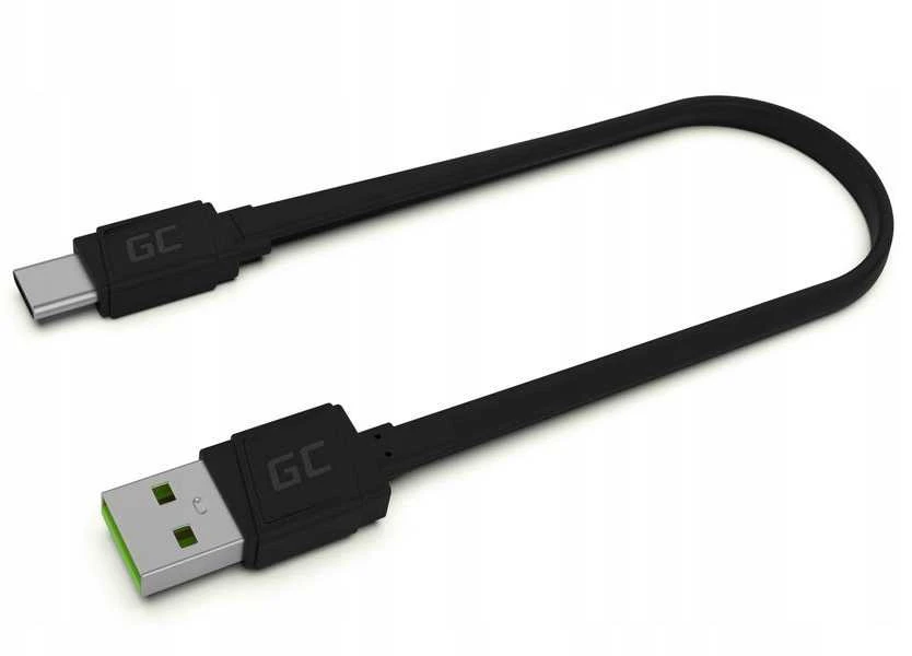 Green Cell Žalias Cell GREENCELL KABGC03 GCmatte USB-C Plokščias laidas 25 cm su greitu įkrovimu