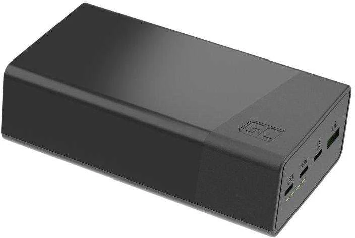 Green Cell Žalias Cell Greencell PowerPlay 30 – juoda išorinė baterija su 30 000 mAh, 22.5 W, 4 prievadais