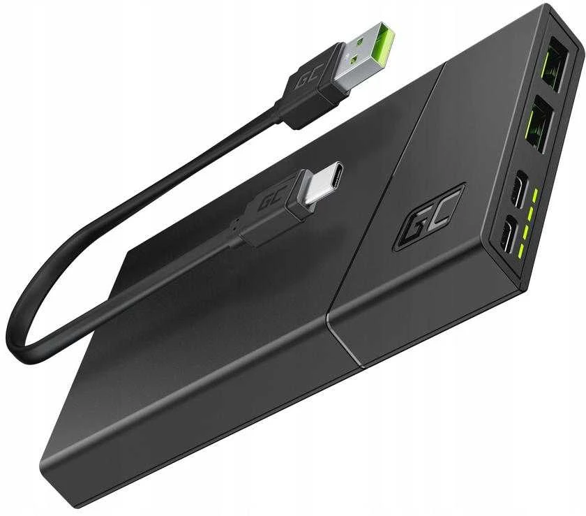 Green Cell Žalias Cell Žalias CELL Power Bank PowerPlay10 10000mAh USB-C 18W PD ir 2x USB-A GC Ultra Charge
