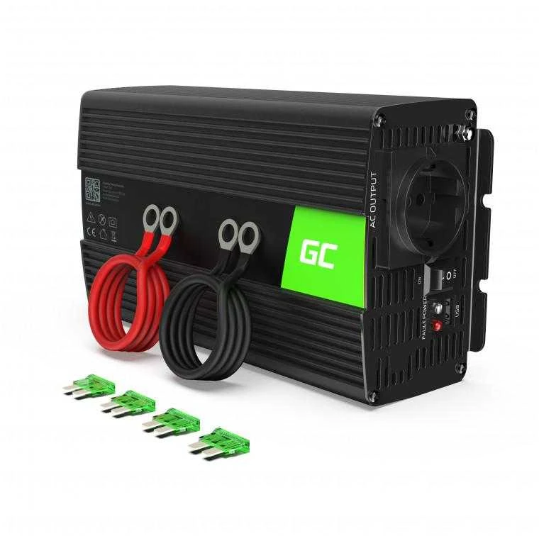 Inverteris 12V/230V 1500W/3000W Modifikuota sinusinė išėjimo įtampa Green Cell