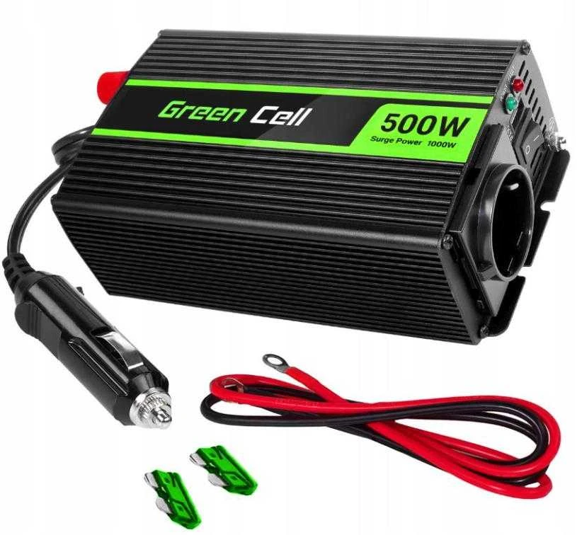 Green Cell Žalias Cell Žalias CELL automobilio maitinimo keitiklis 12V į 230V 500W/1000W