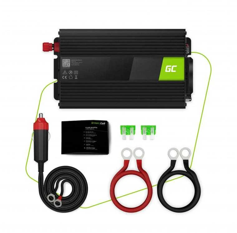 Green Cell Žalias Cell Žalias CELL automobilio maitinimo keitiklis 12V į 230V 500W/1000W
