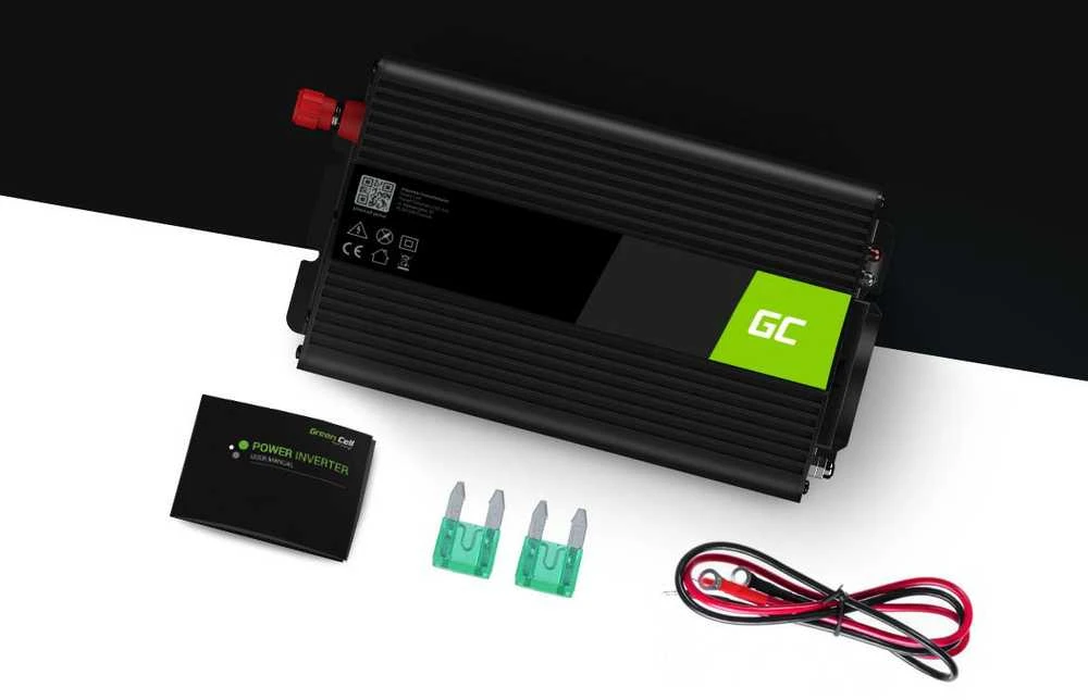 Green Cell Žalias Cell Inverteris 12V/230V 300W/600W sinusinė išėjimo įtampa Žalias Cell su UPS funkcija