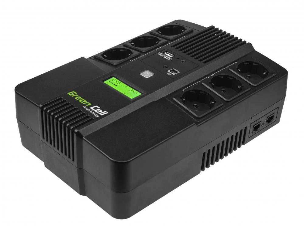 Green Cell Žalias Cell GREENCELL UPS06 UPS Žalias Cell AiO su LCD 600VA