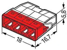 Laidų jungės Wago 2273-204, 4 x 0,5-2,5 mm², 100 vnt.